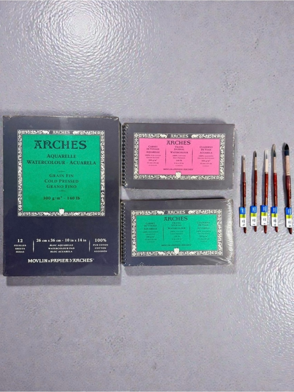NEW Arches Watercolor Paper Princeton Neptune Synthetic Paintbrushes